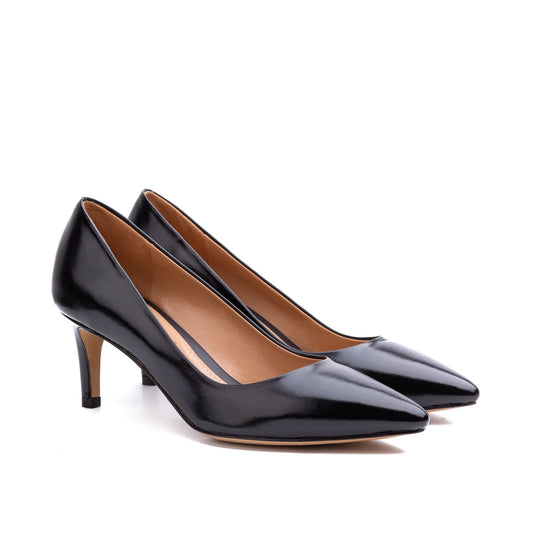 Alice Black Leather Stiletto